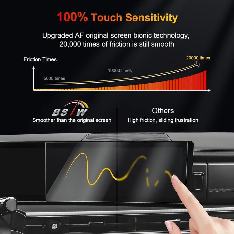 BSTW (8PCS) for 2025 Hyundai Santa Fe Screen Protector for 2024 2025 Santa Fe 12.3" Main Infotainment & Fingerprint Recognition & HVAC Screen Display Soft Nano Protective Film - Image 3